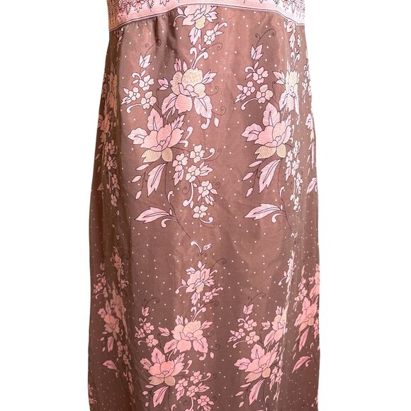 Anna Sui Halter Dress Size 8 100% Silk‎ Maxi Lined Floral Print Neutral Bergdorf - Picture 2 of 13